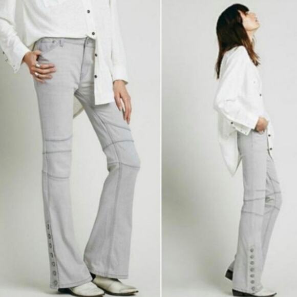 Free People Skylar Button Cuff Size 24 Jeans - Picture 1 of 5